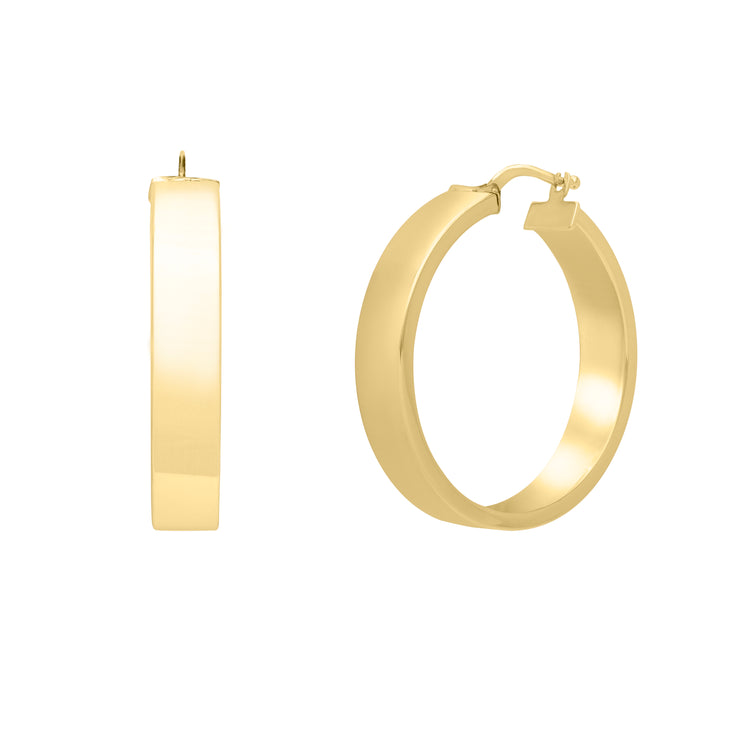 14K Large Square Tube Hoops