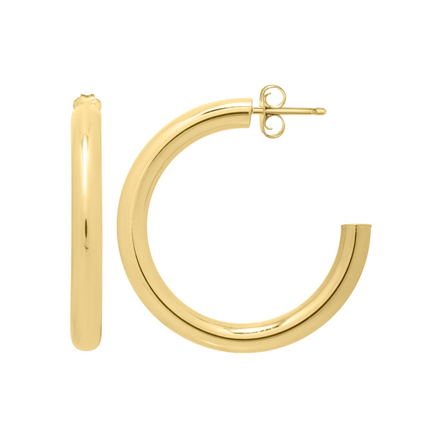 14K Gold Round C Hoops