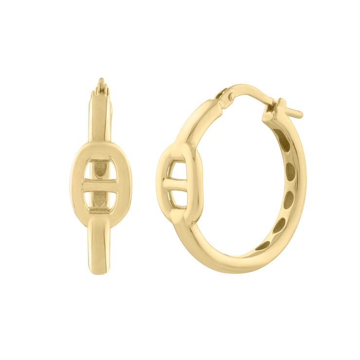 14K Puff Mariner Hoops