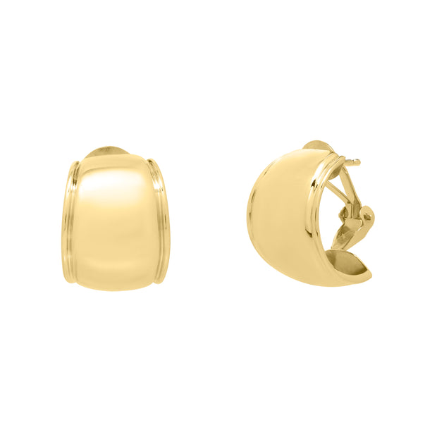 14K Gold Omega Mixed Media Hoop Earring