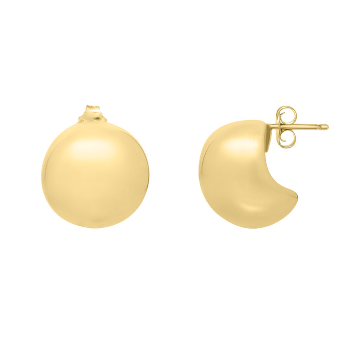 14K Gold Puffed Up Button Studs