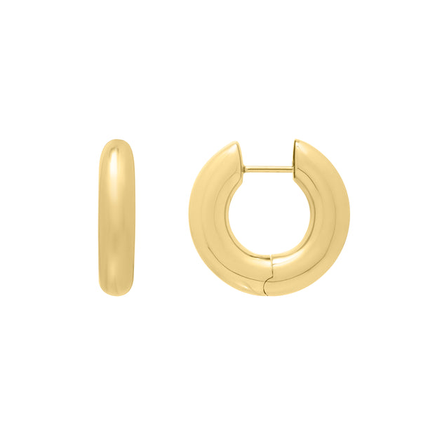 14K Gold Round Medium Electroform Hoops