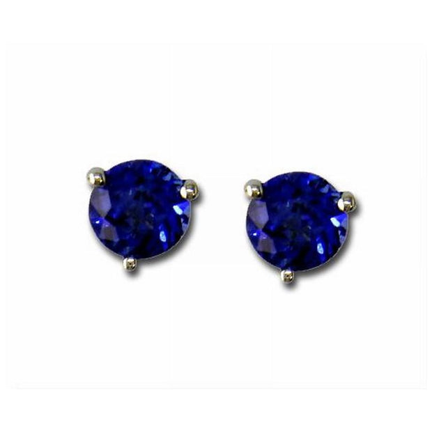 14K Yellow Gold Montana Sapphire Martini Earrings