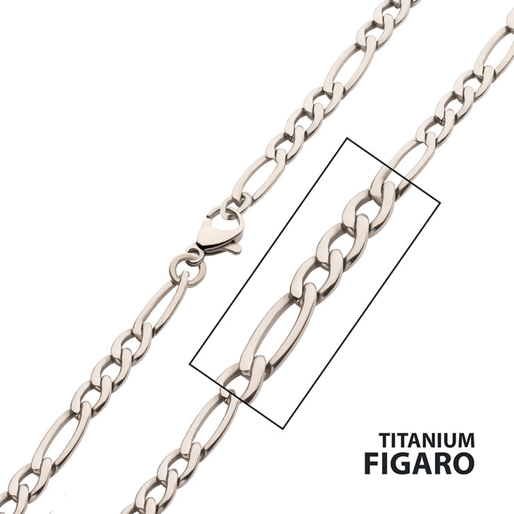 4.7mm Titanium Figaro Chain Necklace