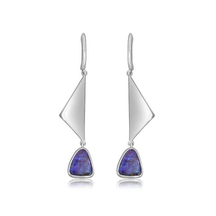 Sterling Silver Australian Boulder Opal Earrings