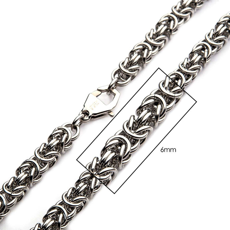 6mm Steel King Byzantine Chain Necklace