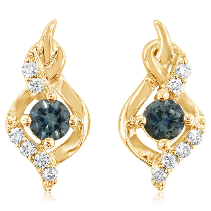 14K Yellow Gold Montana/Diamond Earrings