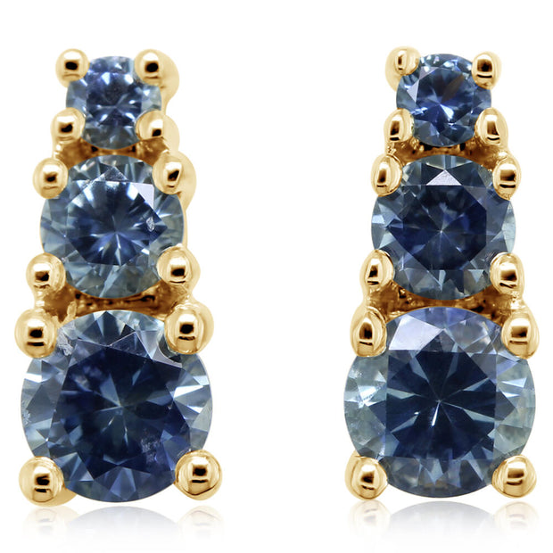 14K Yellow Gold Montana Sapphire Earrings