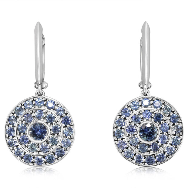 14K White Gold Montana Sapphire Earrings