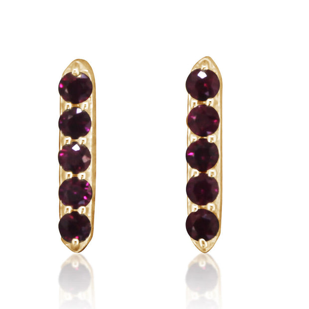 14K Yellow Gold Ruby Earrings