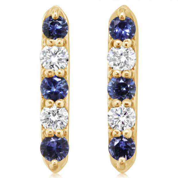 14K White Gold Sapphire/Diamond Earrings