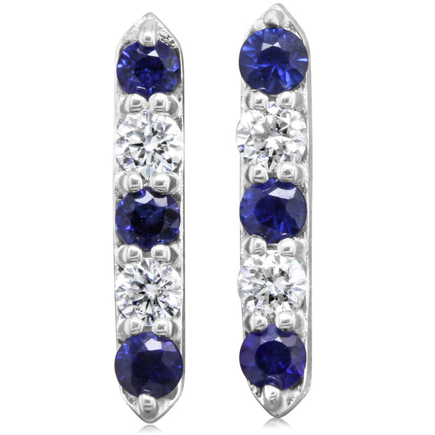 14K White Gold Sapphire/Diamond Earrings