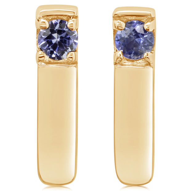 14K Yellow Gold Sapphire Earrings