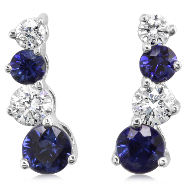 14K White Gold Sapphire/Diamond Earrings