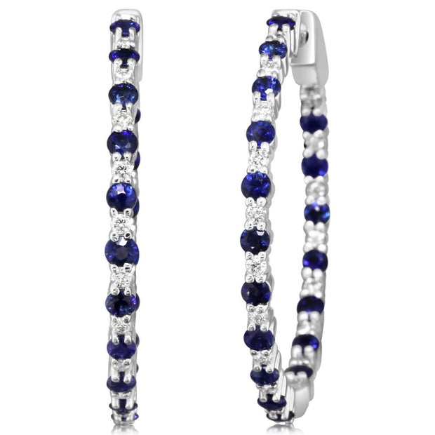 14K White Gold Sapphire/Diamond Earrings