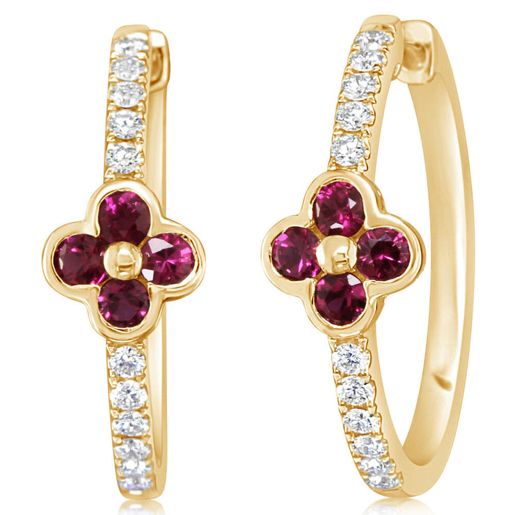 14K Yellow Gold Ruby/Diamond Ear