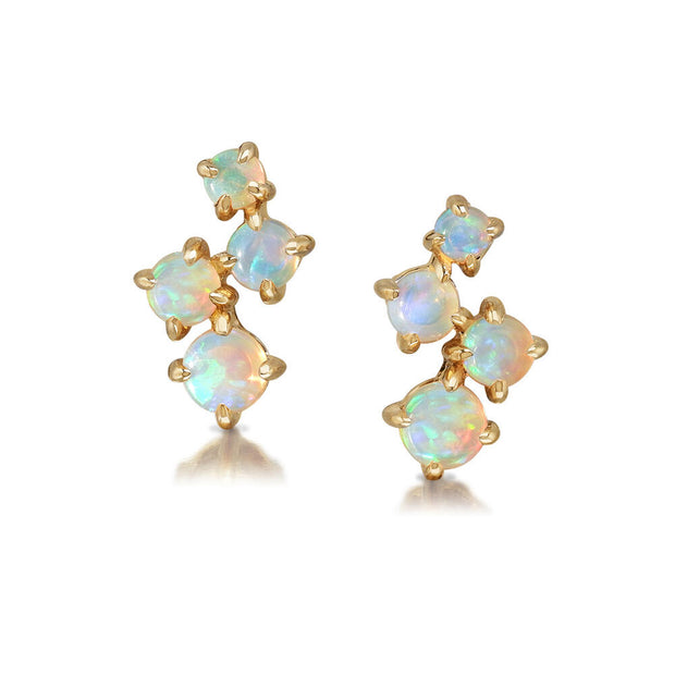 14K Yellow Gold Australian Opal Earrings