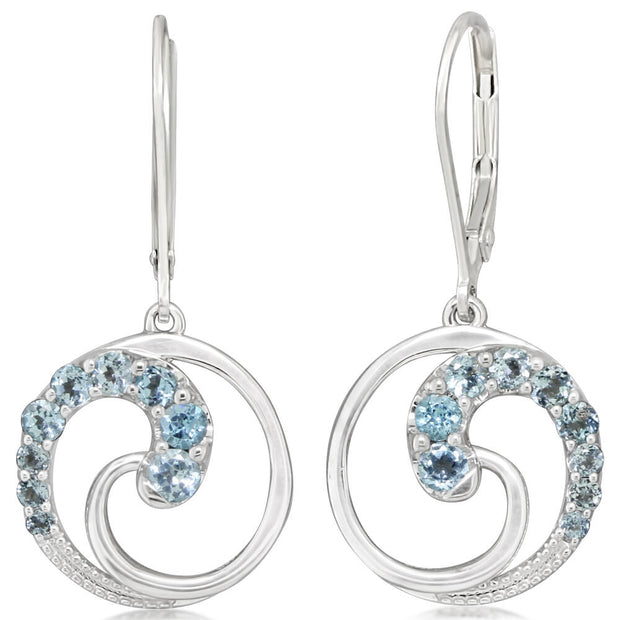 Sterling Silver Blue Topaz Earrings