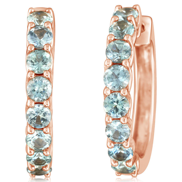 14K Rose Gold Montana Sapphire Earrings