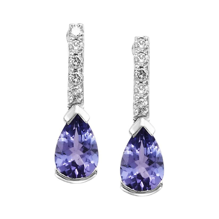 14K White Gold Tanzanite/Diamond Earrings