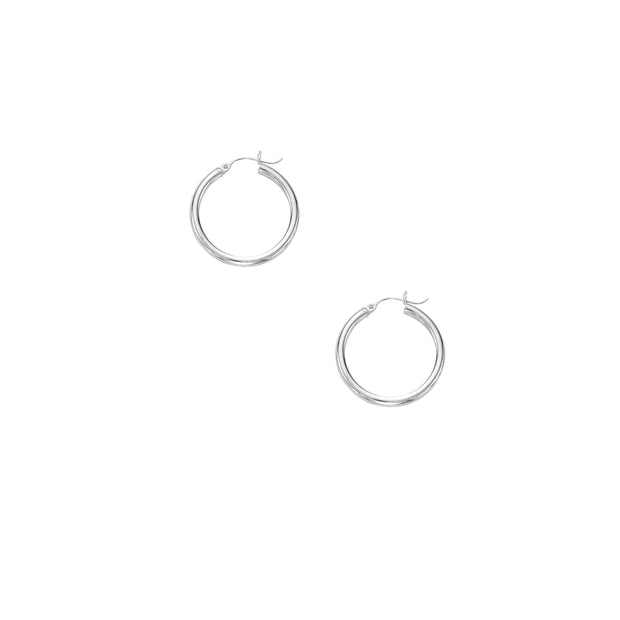 14K Gold 3x25mm Hoops