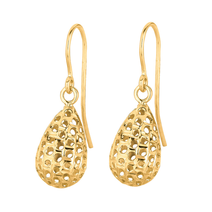 14K Gold Small Open Tear Drop Earring