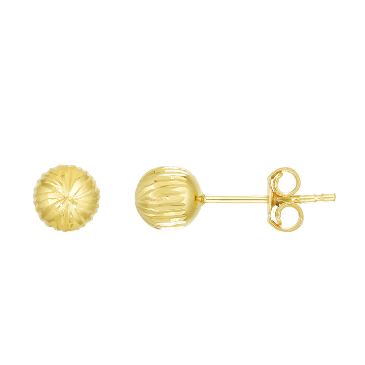 14K Gold 5mm Linear Cut Post Earring