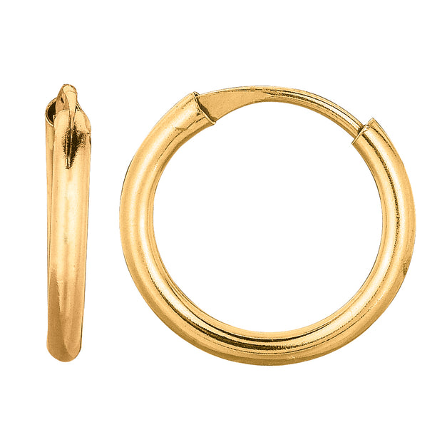 14K Gold 1x10mm Endless Hoops