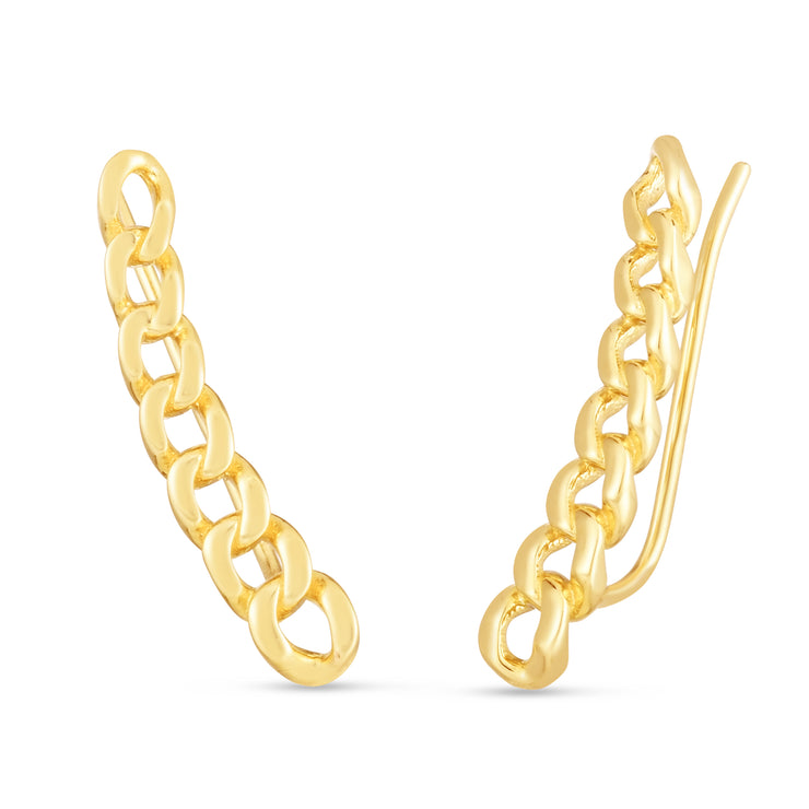 14K Climber Curb Earring