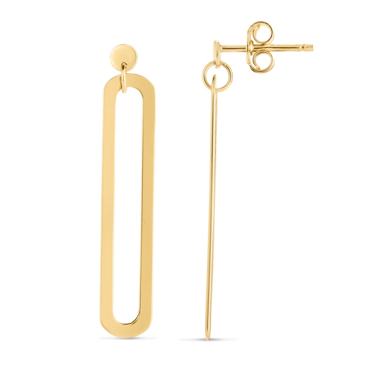 14K Single Paperclip Link Drop Earring