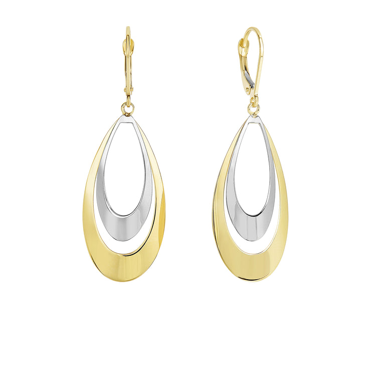 14K Gold Tear Drop Dangle Earring