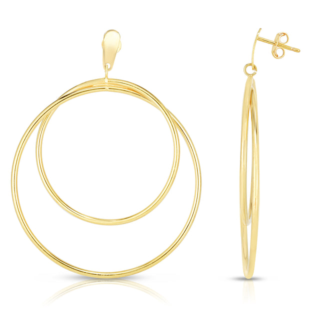 14K Gold Circular Dangle Earring