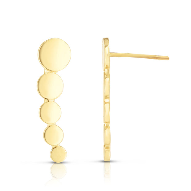 14K Gold Graduated Circles Ear Climber