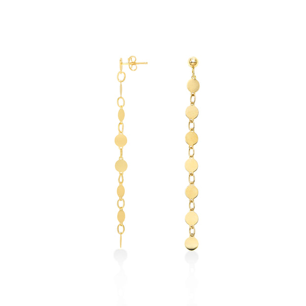 14K Gold Mirror Chain Drop Earring