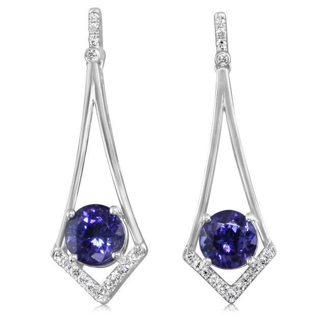 18K White Gold Tanzanite/Diamond Earrings