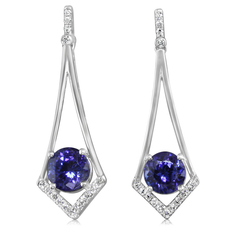 18K White Gold Tanzanite/Diamond Earrings