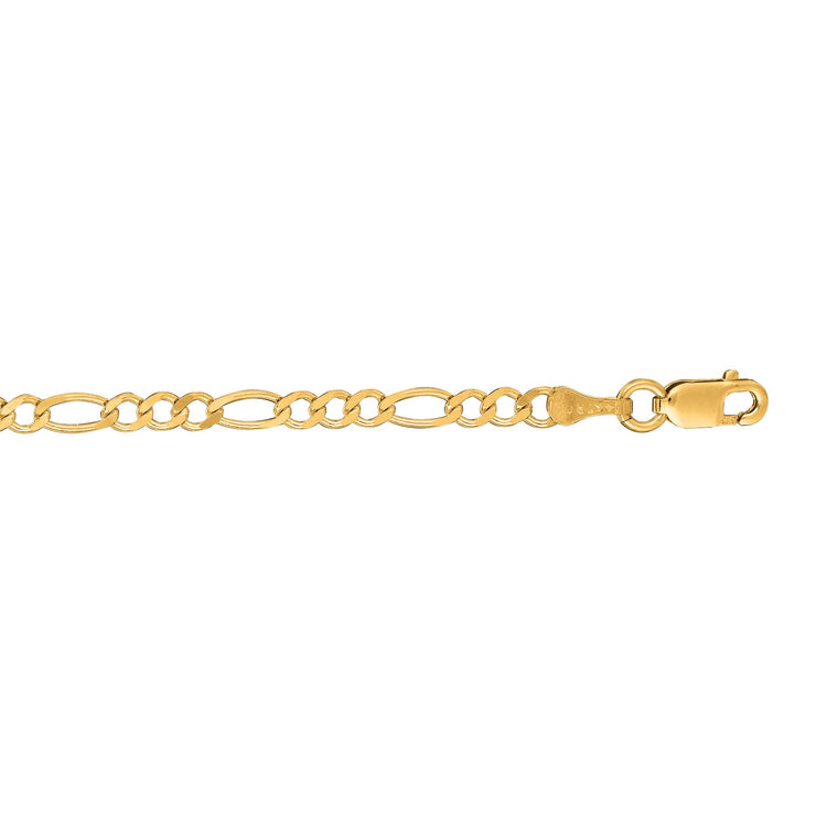 14K Gold 3.1mm Figaro Chain