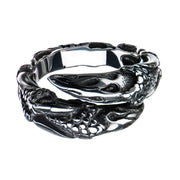 Steel & Black IP Oxidized Claw Ring