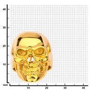 Gold IP High Polished Front Face Skull Ring