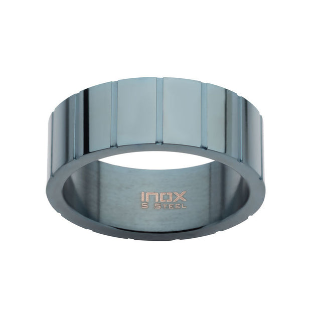 Blue IP Ridged Compact Ring