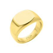 18Kt Gold IP Steel Signet Ring