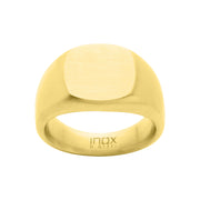 18Kt Gold IP Steel Signet Ring