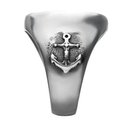 Stainless Steel Antiqued Finish with Compass & Vintage Anchor Rings