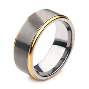 Gun Metal IP with Gold IP Edge Steel Ring