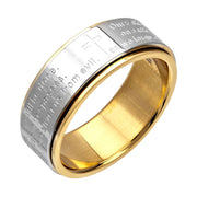 Gold IP Center Lords Prayer Spinner Ring