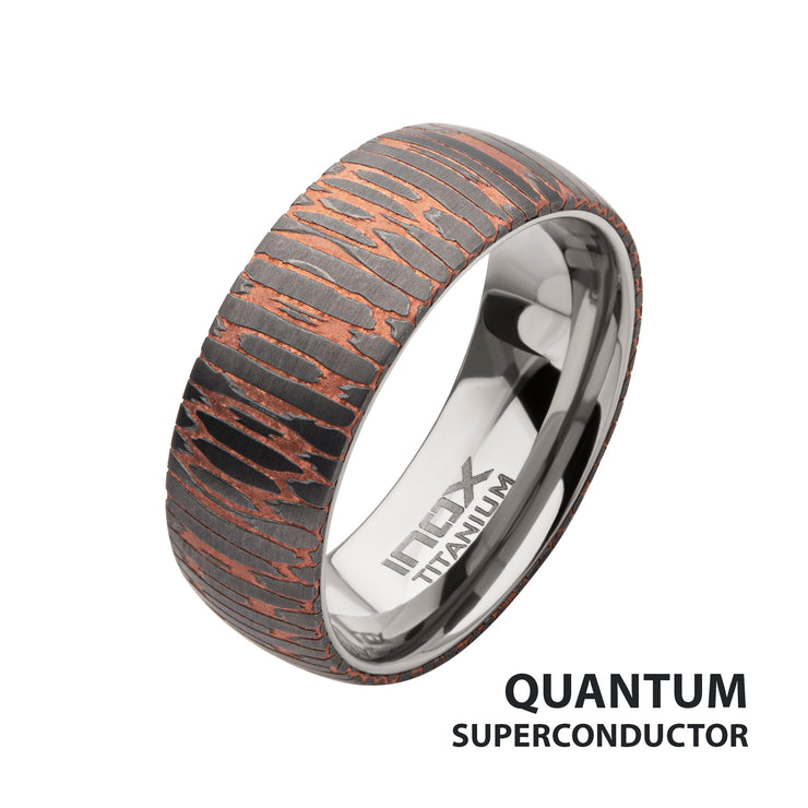 Etched Niobium SuperConductor Titanium Comfort Fit Ring