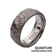 Flat Etched Niobium SuperConductor Titanium Comfort Fit Ring