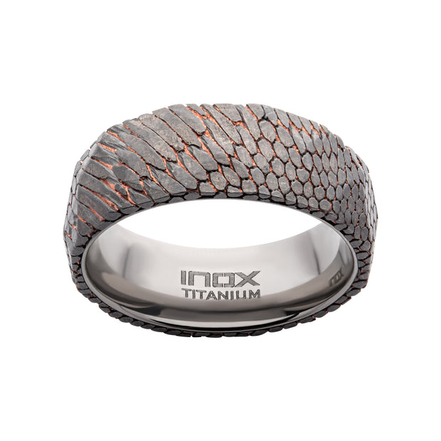 Flat Etched Niobium SuperConductor Titanium Comfort Fit Ring