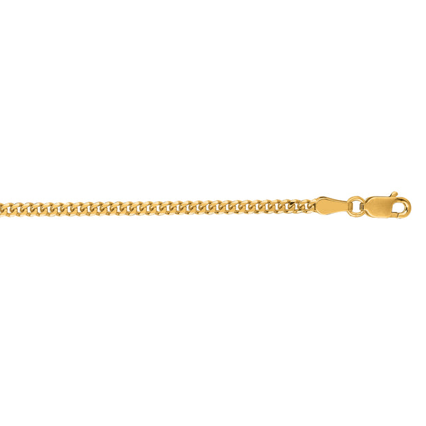 14K Gold 2.2mm Gourmette Chain