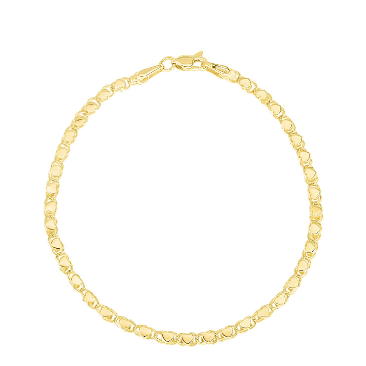 14K Gold 3mm Heart Chain